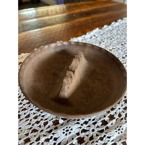 Vintage Ges-Line Tobacco Brown Melamine Plastic Ashtray With Grooved Divider - Picture 2 of 6